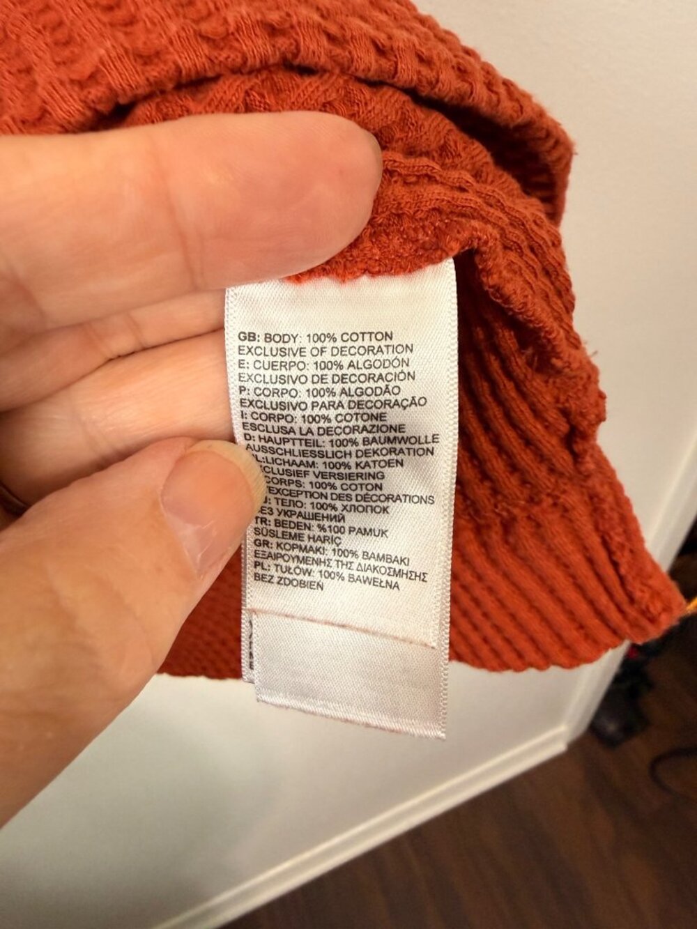The North Face Top Chabot Waffle Knit Rust Orange Crewneck Womans XL - Picture 5 of 5